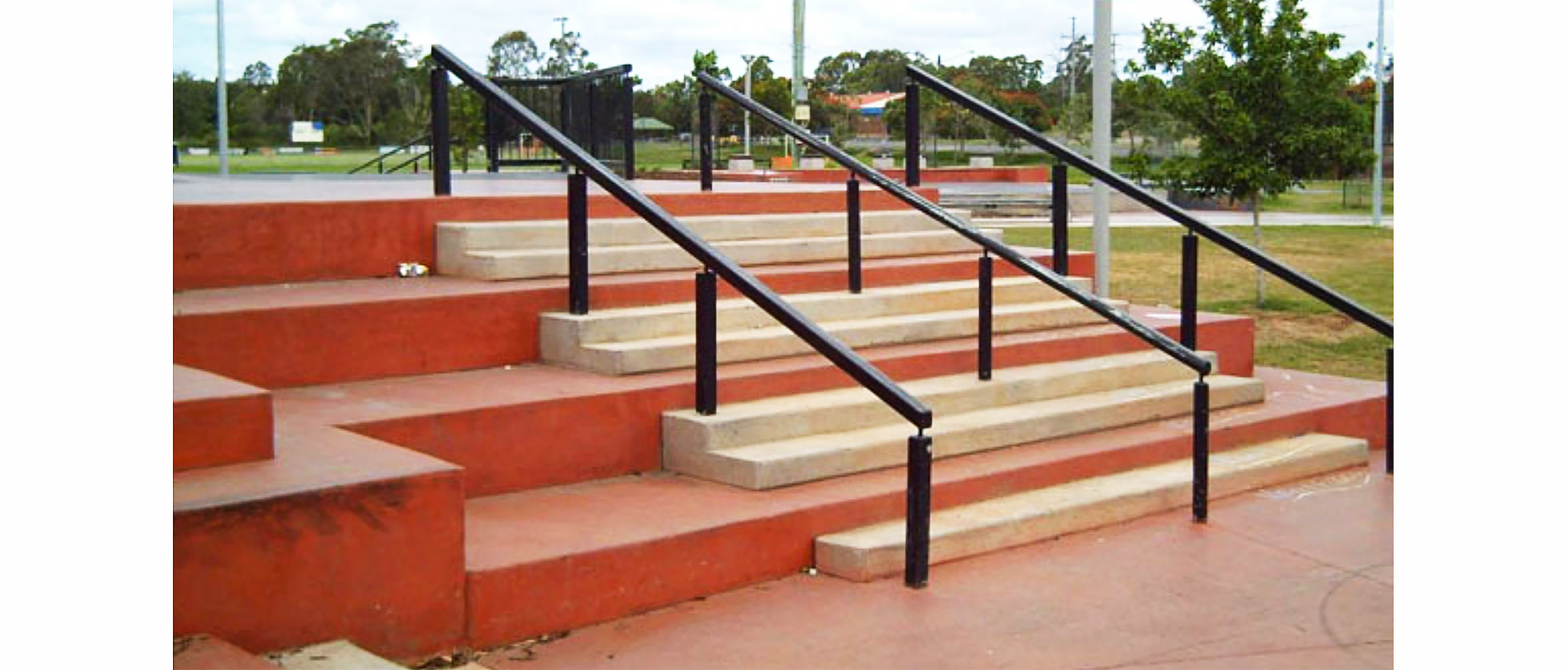 Big rail, Capalaba skate park street section, Concrete Skateparks build