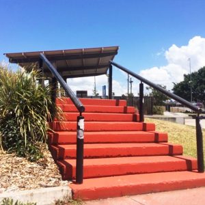 8 stair with handrails, Capalaba skate park, Concrete Skateparks build