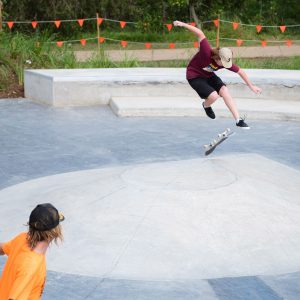 tre flip at Narangba skate park