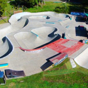 Nimbin skate park drone shot
